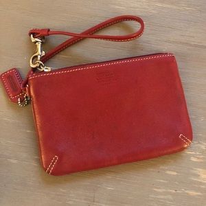 Coach Dark Red Wristlet